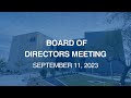 Regular Board Meeting   September 11, 2023