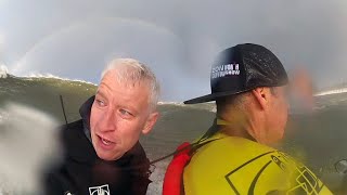 Anderson Cooper hits 30-foot waves for 60 Minutes (sort of)