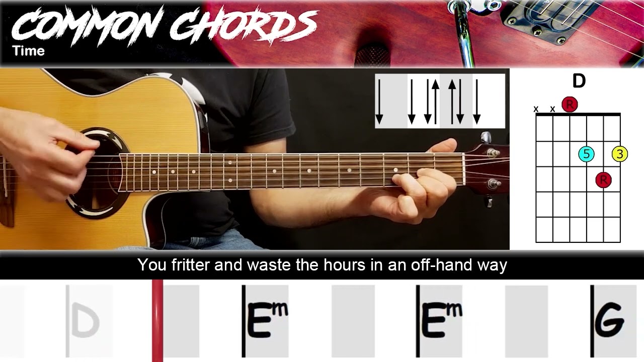 Time (ver2) - Pink Floyd | EASY GUITAR LESSON | Scrolling Chords & Lyrics