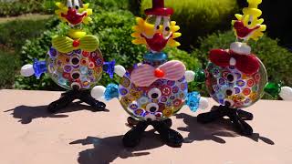 My Italian Decor  - Murano Glass Millefiori Clowns - Made in Italy