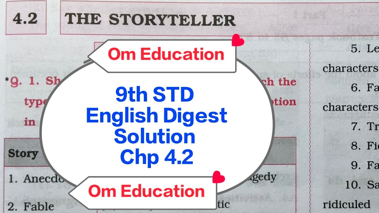 9th STD English Digest Solution Chp 4.2 The Storyteller 