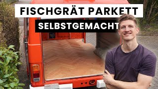 Elektrik-Setup &amp; DIY-Fischgrätboden für den Verlosungs-Van (aus ECHTHOLZ! 😲)