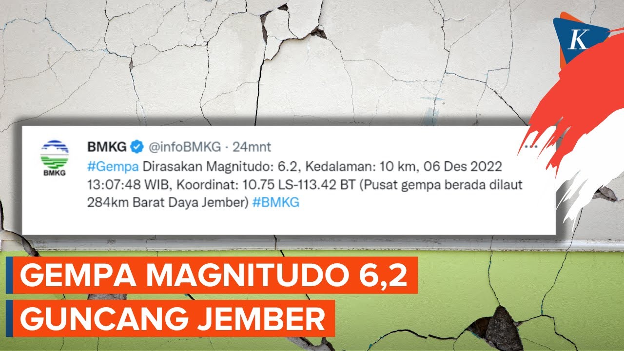 Gempa Bumi Magnitudo 6,2 Guncang Jember Jawa Timur