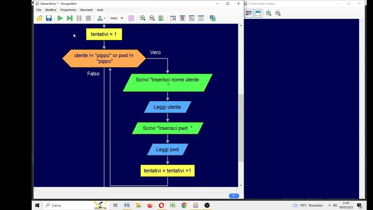 il blocco mentre con flowgorithm - YouTube