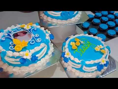 Basic Cake decorating for island birthday cake.