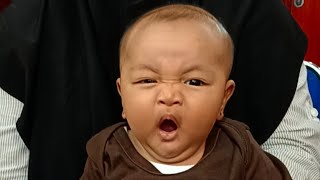 Crying..!! The Best Video Funny Baby Ear Piercing. His Expression is Extraordinary