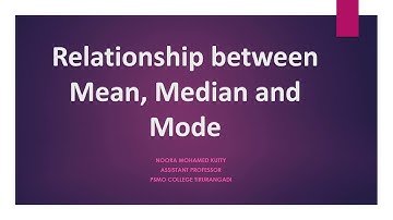 Relation between mean, median and mode