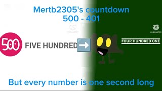 Mertb2305's countdown 500 - 401 But every number is one second long