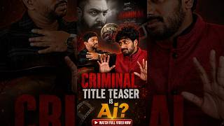Dhruva Sarja’s CRIMINAL Movie Title Teaser is Ai?🤯🔥 #criminal #dhruvasarja  #jamesmuni  #podcast