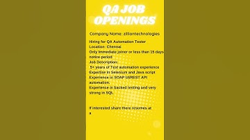 QA JOB OPENING FOR AUTOMATION TESTING  #automation #selenium #manualtesting #qa #viral #yt #ytshorts