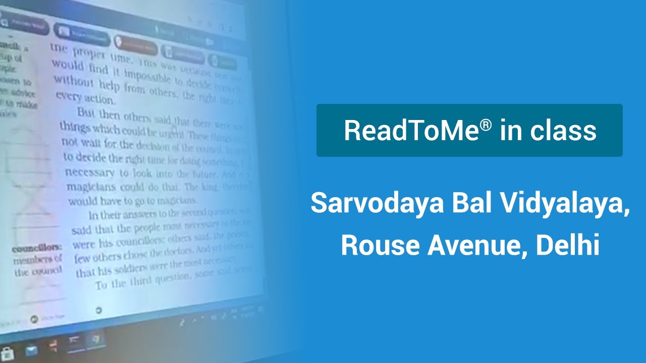 Sarvodaya Bal Vidyalaya, Rouse Avenue, Delhi ReadToMe® Class YouTube