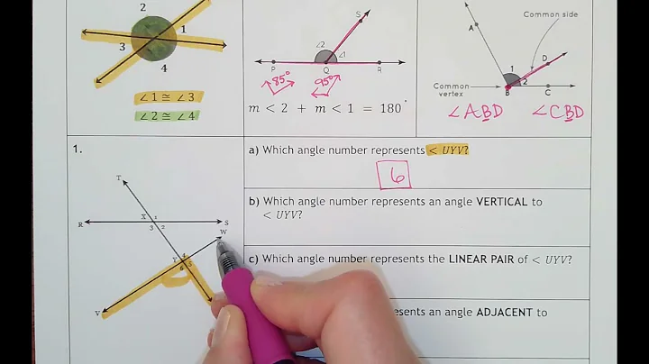 2.5- Identifying Linear Pairs, Vertical Angles, & Adjacent Angles
