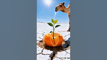 The Camel save orange tree from drying up it watering 😭 #shorts #ai #animals