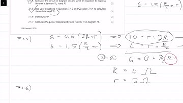 2018| Matric IEB Physics Paper 1 Final Exam  |Question 7| Electric Circuits