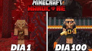 Eu sobrevivi 100 dias como um PIGLIN no  Minecraft Ultra Hardcore