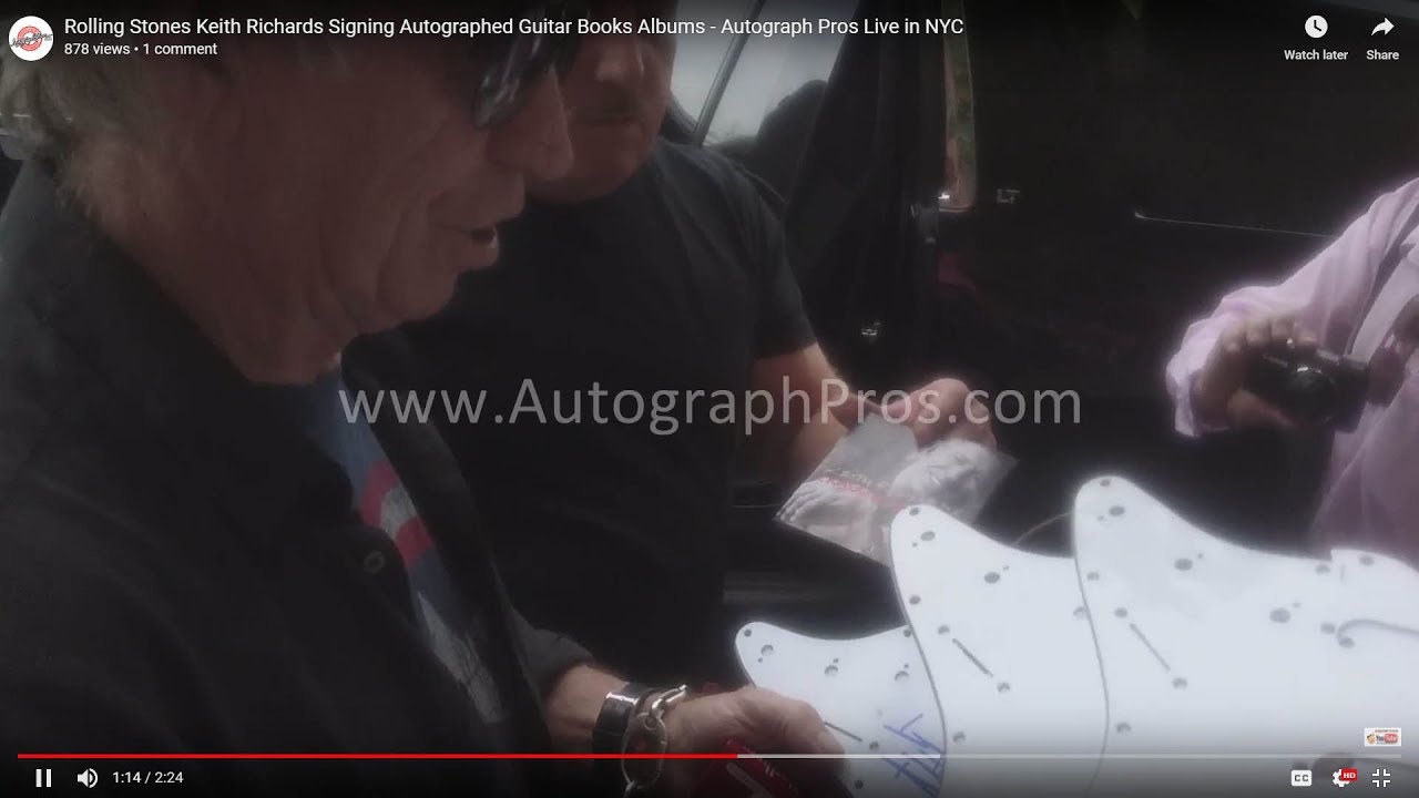 Rolling Stones Keith Richards Signing Autographed Guitar Books Albums - Autograph Pros Live in NYC