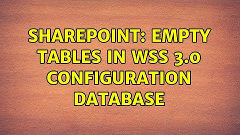Sharepoint: Empty tables in WSS 3.0 configuration database
