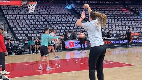 2023 WNBA FINALS: SABRINA IONESCU HITS 20 THREE POINTERS IN A ROW DURING PRE-GAME WARM UPS; ACES