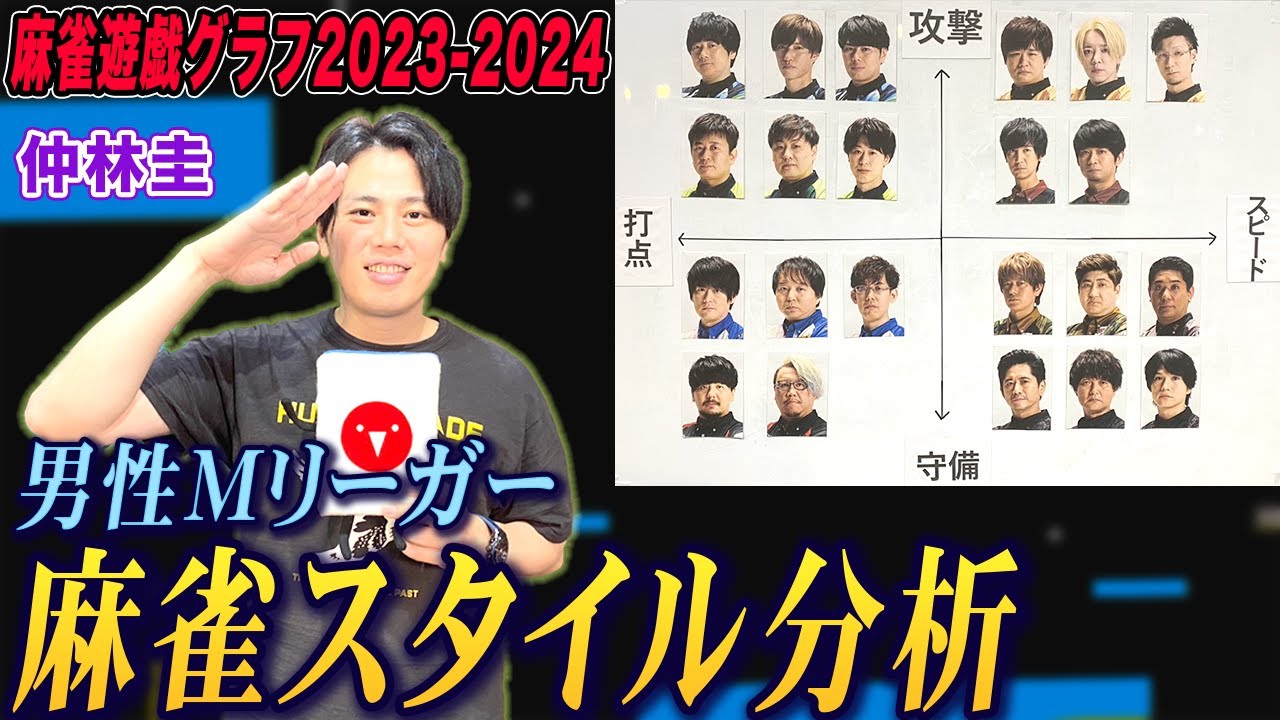 仲林圭プロが男性Mリーガーの麻雀スタイルを徹底分析!【麻雀遊戯グラフ2023-2024】