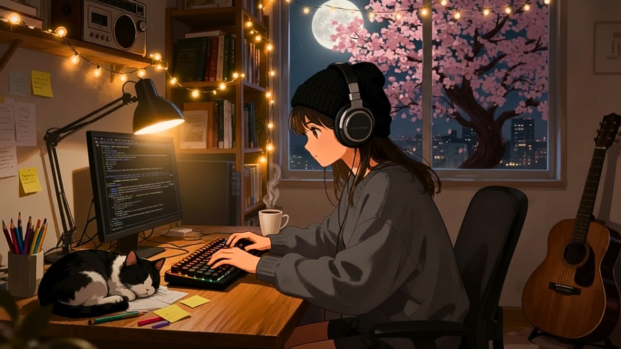24/7 Lofi Study Music 📚 Chill Beats to Study, Focus & Productivity 🌷 Cozy Spring Study Room