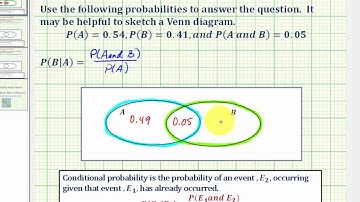 Ex 1: Determine a Conditional Probability Using a Venn Diagram  - P(B|A)