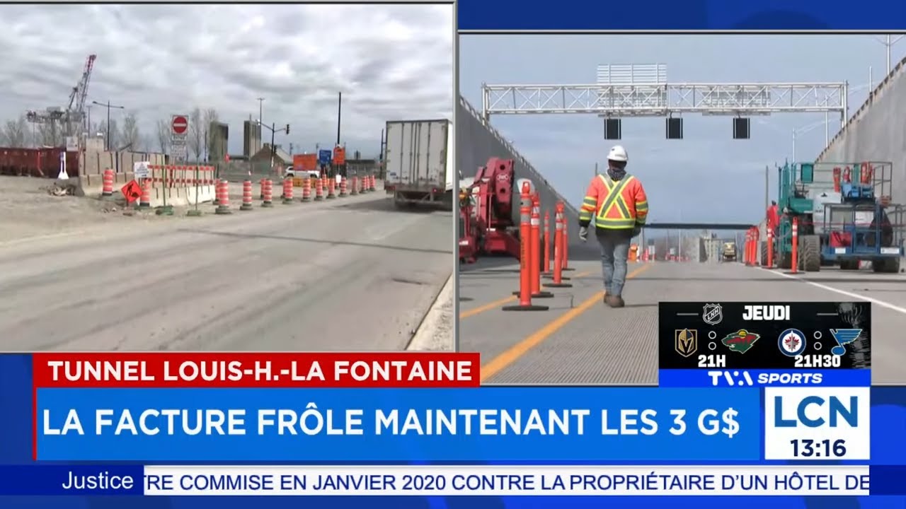 Tunnel Louis-Hippolyte-La Fontaine: la facture frôle maintenant les 3 G$