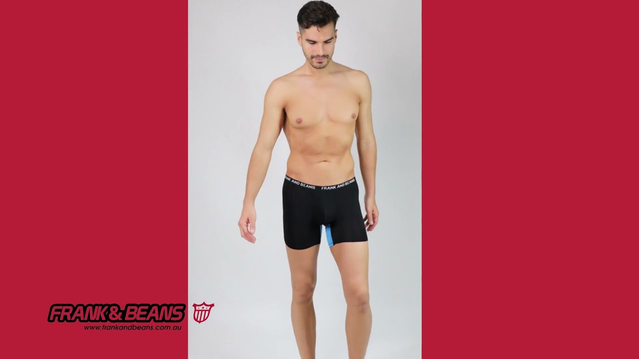 Blue Sliders  - Bamboo Boxer Briefs Mens Trunks | Frank and Beans Underwear Australia