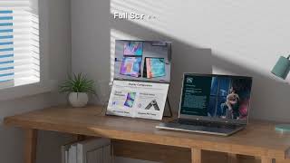 Zeuslap Z15w 156 Stacked Foldable Triple Monitor Dual Screen For Laptop Pc Mac Os windows Os