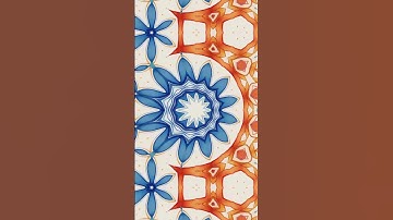 Mediterranean Tile Loop | Blue, Red & Gold Kaleidoscope Animation