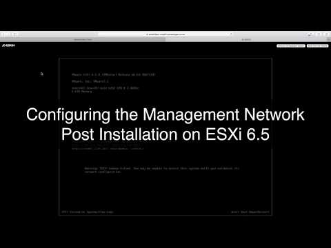 Configuring the Management Network on ESXi 6.5
