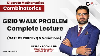 Grid Walk Problems in Combinatorics | Complete Lecture, GATE CS 2007 PYQs & Variations