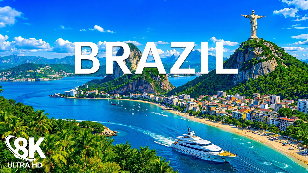 Бразилия 8K | Рай в Рио-де-Жанейро – статуя Христа-Искупителя, Тропическое побережье