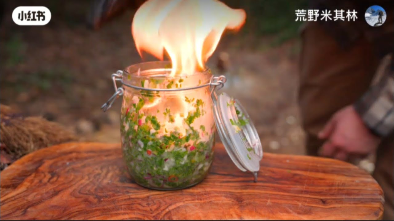 Giant steak on the handmade forestgrill
