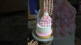 beautiful doll cake 🎂#homebakery #cakedecorating #vanillacake #cake #pineapplecak #viralshort