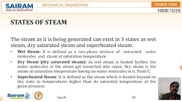 Lecture Video 9_18ME15_Module 1_Formation of steam, Thermodynamic properties of steam_Vijai.R