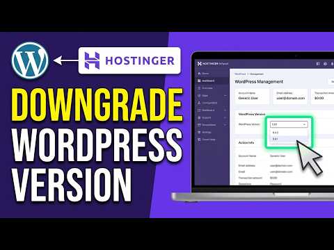 How to Downgrade WordPress Version on Hostinger 2026 (Simple Step)