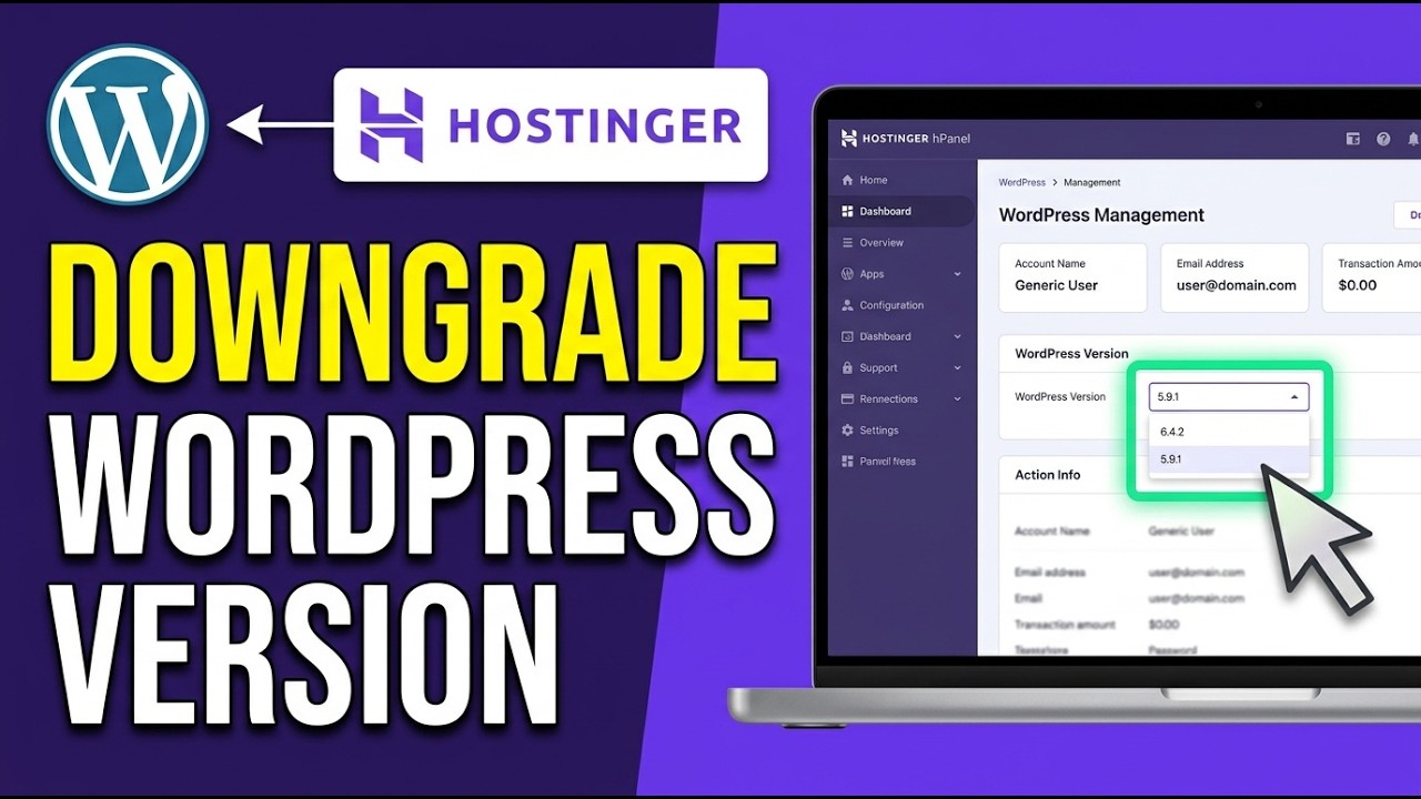 How to Downgrade WordPress Version on Hostinger 2026 (Simple Step ...
