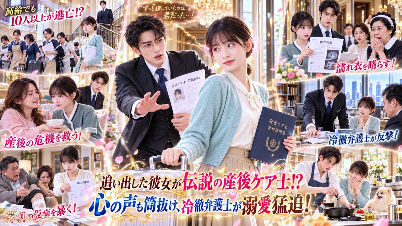 10人以上が逃げた豪邸に月給50万円で入った産後ケア士！冷徹弁護士に素人扱いされるも、実は彼が探していた伝説のプロ!彼の心の声まで聞こえ、最後はベタ惚れ猛追！