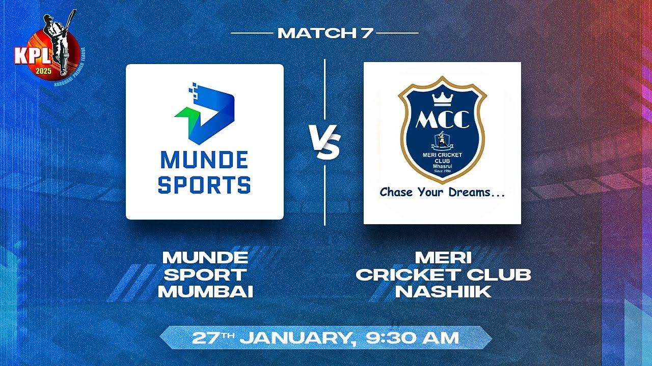 MERI CRICKET CLUB VS MUNDE SPORTS MUMBAI | MATCH 07 | KPL 2025 | DAY 4 ...