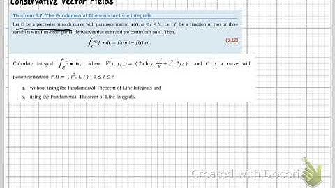 MTH261-Sec. 6.3 Conservative Vector Fields (Part 2)