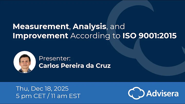 Measurement, Analysis, and Improvement According to ISO 9001:2015 [live webinar]