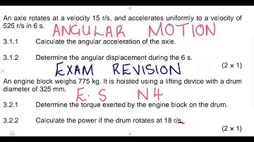 Engineering Science N4 Angular Motion April 2021 @mathszoneafricanmotives
