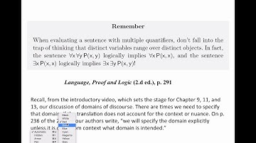 "Language, Proof and Logic" (Chapter 11): Multiple Quantifier Basics