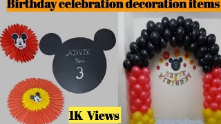 birthday celebration decoration items\/ mickey mouse birthday theme decoration