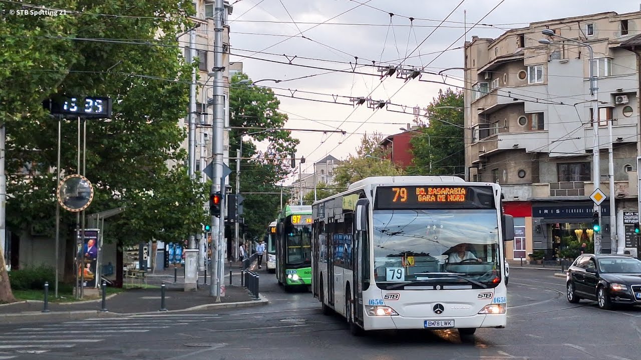 Autobuzul Mercedes-Benz Citaro Euro 4 4656 parasind statia "Piata ...