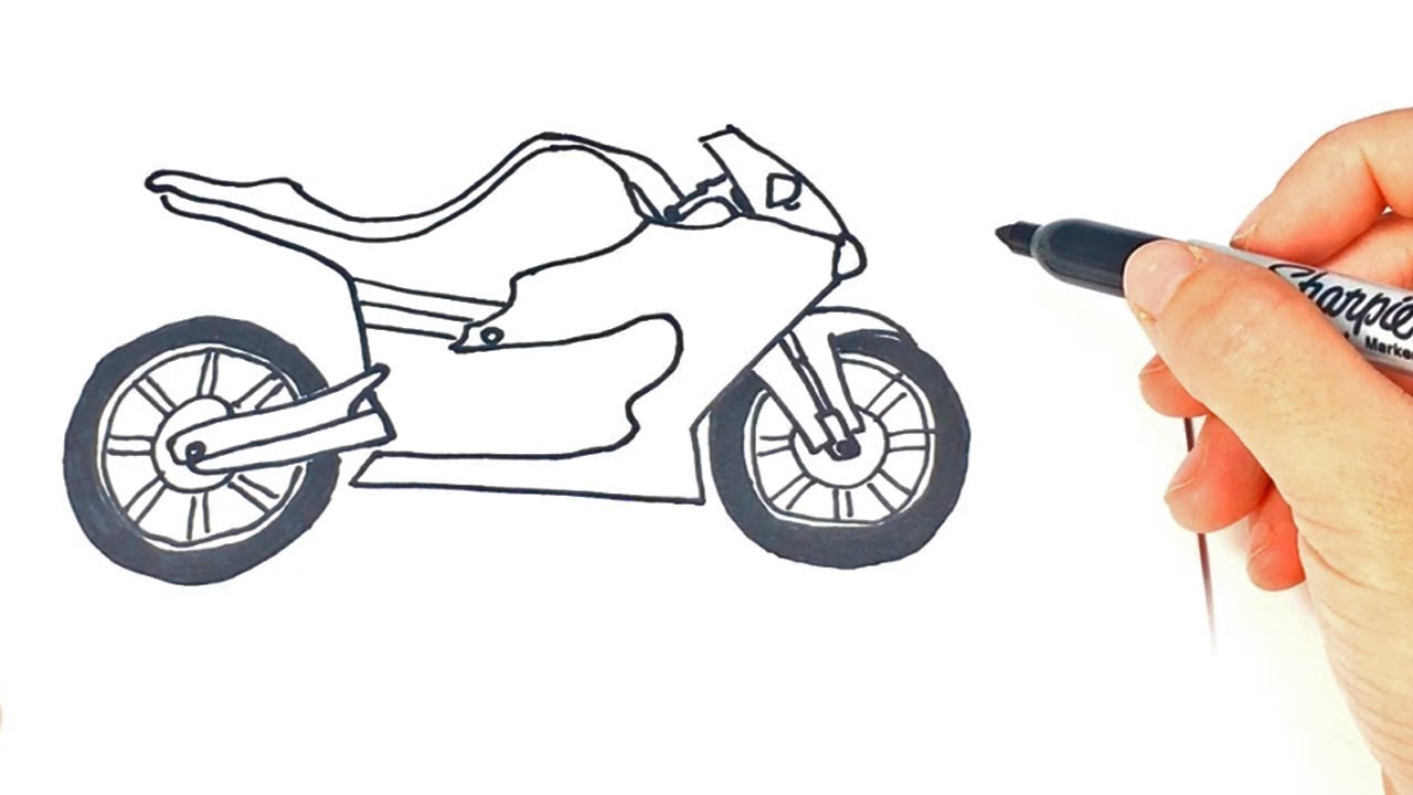 Como dibujar una Moto de Carreras Paso a Paso - thptnganamst.edu.vn