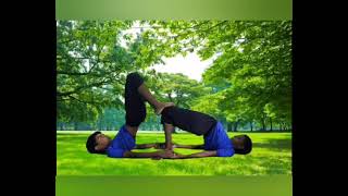 Partner Yoga With Brother And Sister