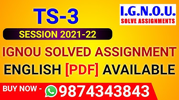 TS-3 Solved Assignment 2021-22 in English, TS 3 Solved Assignment 2022, TS-3 Assignment