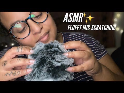 ASMR ~ Fluffy Mic Scratching ~ mouth sounds, whispers