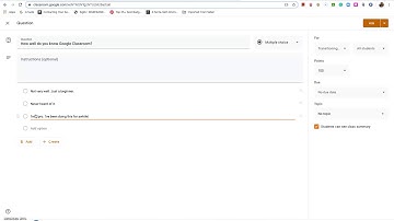Google Classroom: Classwork Ask a Question
